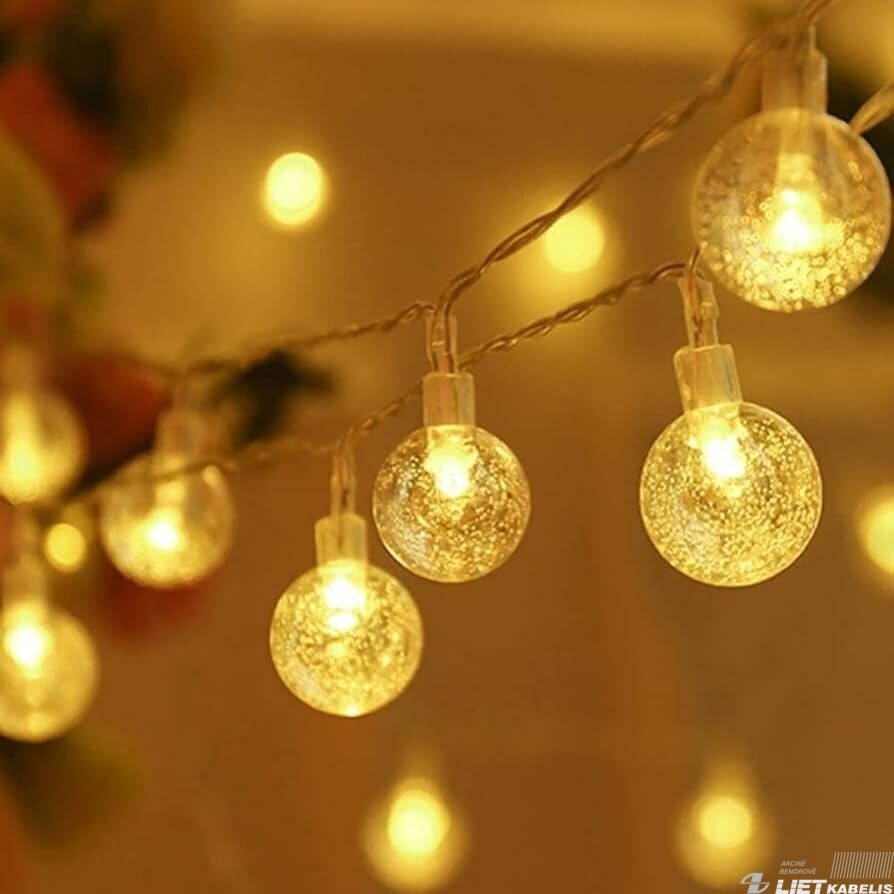 Elektrinė girlianda 70LED, BURBULIUKAI, geltona, 15m, IP44, VPB
