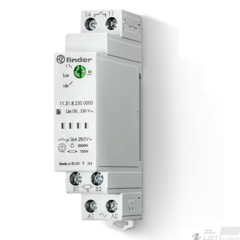 Foto rėlė su jutikliu moduliniu 16A 1NO IP20-IP54, FINDER 1 Foto rėlė su jutikliu moduliniu 16A 1NO IP20-IP54, FINDER 1