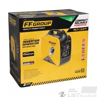 Generatorius GPG 2000I PRO 2KW benzininis 4lt/4h, F.F.GROUP 1
