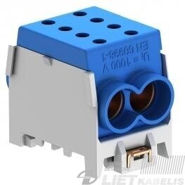 Gnybtas 70mm² 4 prijungimai 2x(4-70)mm² mėlynas HLAK Gnybtas 70mm² 4 prijungimai 2x(4-70)mm² mėlynas HLAK