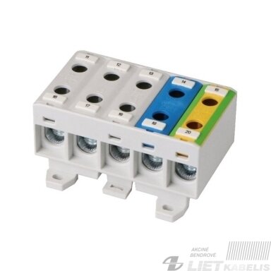 Gnybtas 5xAl/Cu1,5-16mm², KE60.7 pilka,mėlyna, geltonai/žalia, LINKWELL Gnybtas 5xAl/Cu1,5-16mm², KE60.7 pilka,mėlyna, geltonai/žalia, LINKWELL