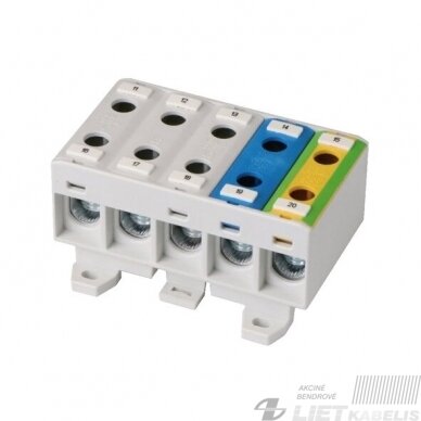 Gnybtas 5xAl/Cu1,5-16mm², KE60.7 pilka,mėlyna, geltonai/žalia, LINKWELL Gnybtas 5xAl/Cu1,5-16mm², KE60.7 pilka,mėlyna, geltonai/žalia, LINKWELL
