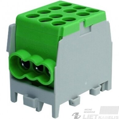 Gnybtas 25mm2 Cu/Al  6 prijungimai (2x25/4x16) PHLAK2524GN žalias, PROTEC