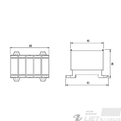 Gnybtas 5xAl/Cu2,5-35mm²,pilka,mėlyna, geltonai/žalia, KE65.7, LINKWELL 1 Gnybtas 5xAl/Cu2,5-35mm²,pilka,mėlyna, geltonai/žalia, KE65.7, LINKWELL 1