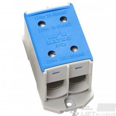 Gnybtas AL/Cu 4x(25-150)mm² mėlynas, Katko Gnybtas AL/Cu 4x(25-150)mm² mėlynas, Katko