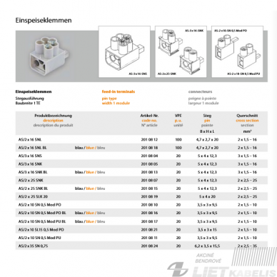 Gnybtas automatiniams jungikliams 3x16, AS-3x16 SNS, POLLMANN 1 Gnybtas automatiniams jungikliams 3x16, AS-3x16 SNS, POLLMANN 1