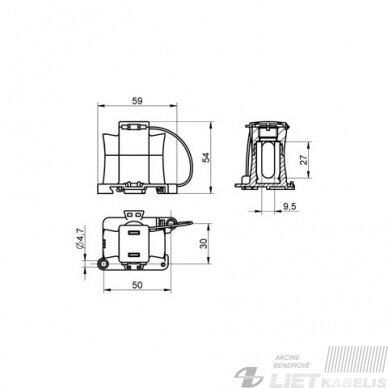 Gnybtas BD 50mm laidų sujungimui, TEKOX 2 Gnybtas BD 50mm laidų sujungimui, TEKOX 2