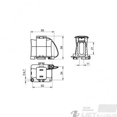 Gnybtas BD 70mm laidų sujungimui, TEKOX 1 Gnybtas BD 70mm laidų sujungimui, TEKOX 1