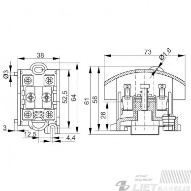 Gnybtas OBL25/16-1 1x25/4x16mm², POKOJ 1 Gnybtas OBL25/16-1 1x25/4x16mm², POKOJ 1