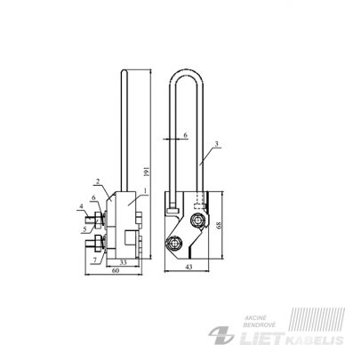 Gnybtas oro linijų IGA-7s(SO-28) galinis Ensto 3 Gnybtas oro linijų IGA-7s(SO-28) galinis Ensto 3