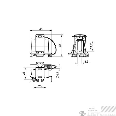 Gnybtas BD 35mm laidų sujungimui, TEKOX 3 Gnybtas BD 35mm laidų sujungimui, TEKOX 3
