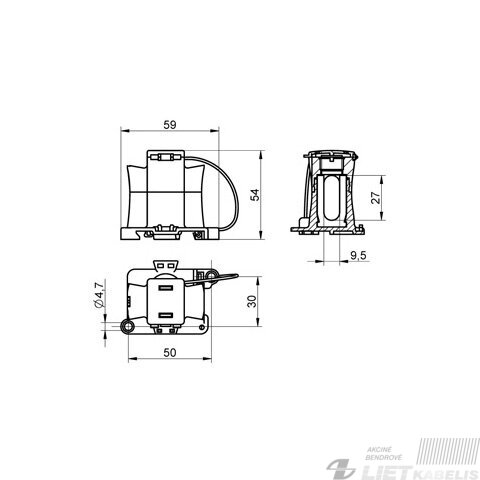 Gnybtas BD 50mm laidų sujungimui, TEKOX 2 Gnybtas BD 50mm laidų sujungimui, TEKOX 2