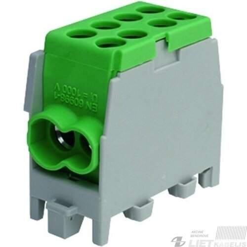 Gnybtas 25mm2 Cu/Al 4 prijungimai (2x25/2x16) PHLAK2522GN žalias, PROTEC