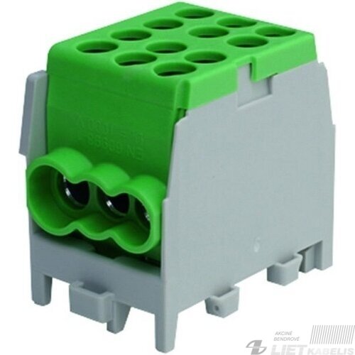 Gnybtas 25mm2 Cu/Al  6 prijungimai (2x25/4x16) PHLAK2524GN žalias, PROTEC