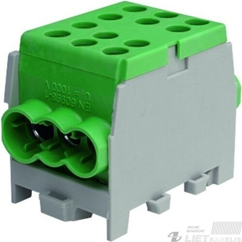 Gnybtas 35mm2 Cu/Al 6 prijungimai (2x35/4x25) PHLAK3524GN žalias, Protec Gnybtas 35mm2 Cu/Al 6 prijungimai (2x35/4x25) PHLAK3524GN žalias, Protec