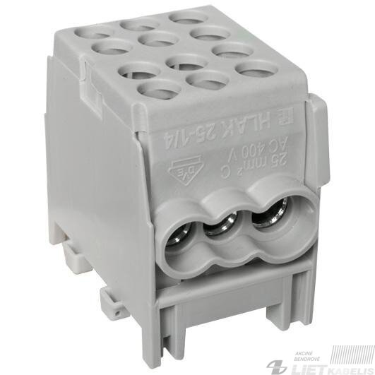 Gnybtas paskirstymo 25mm², 6 prijungimai.2x25/4x16 Protec Gnybtas paskirstymo 25mm², 6 prijungimai.2x25/4x16 Protec