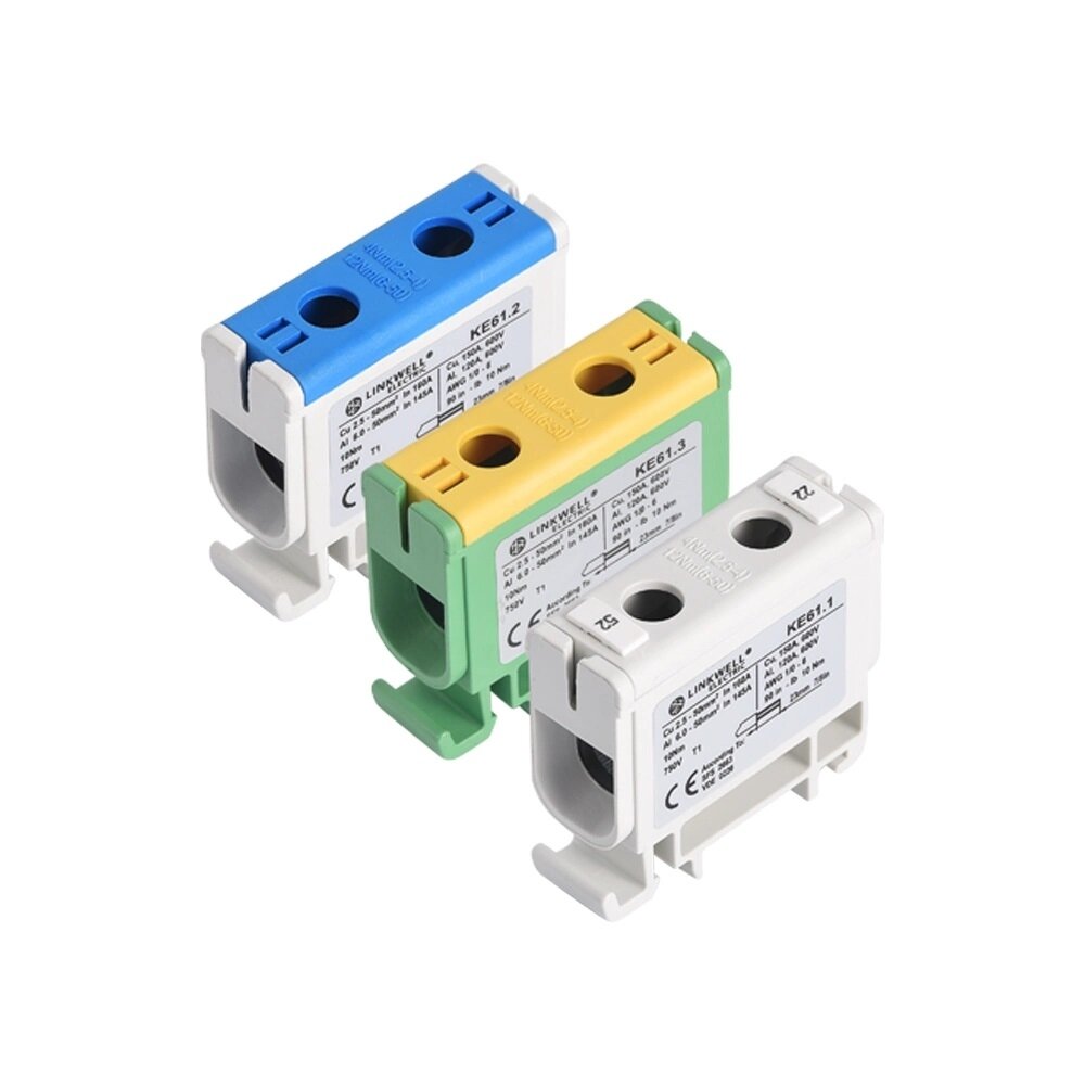 Gnybtas modulinis 1xAl/Cu 2,5-50mm², KE61.3, geltonai/žalias