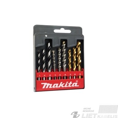 Grąžtų komplektas, įvairūs ø5-8mm 9vnt Makita