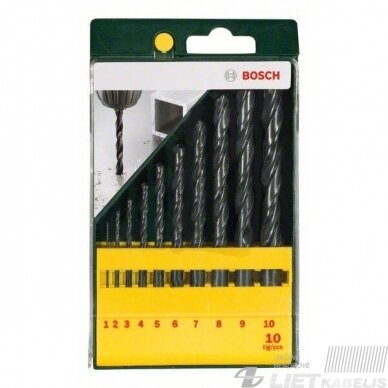 Grąžtų komplektas  ø1-10 10vnt HSS-R 2607019442, BOSCH 1