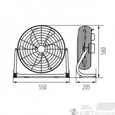 Grindų ventiliatorius VENETO-46C, Greenberry 2