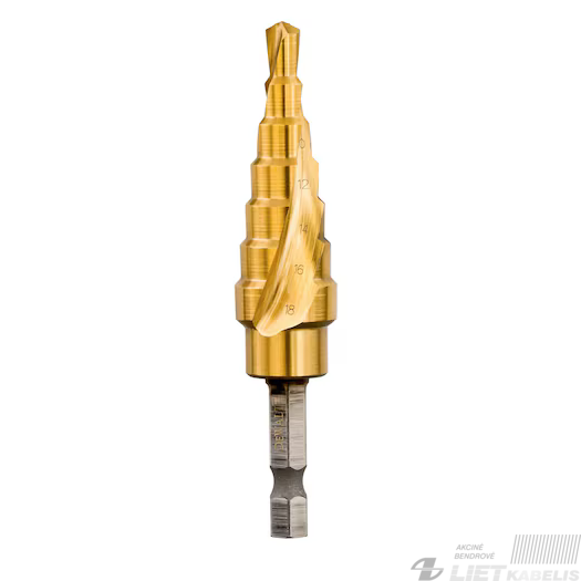 Grąžtas pakopinis DT5027-QZ 6-18mm, šešiakampis, Dewalt