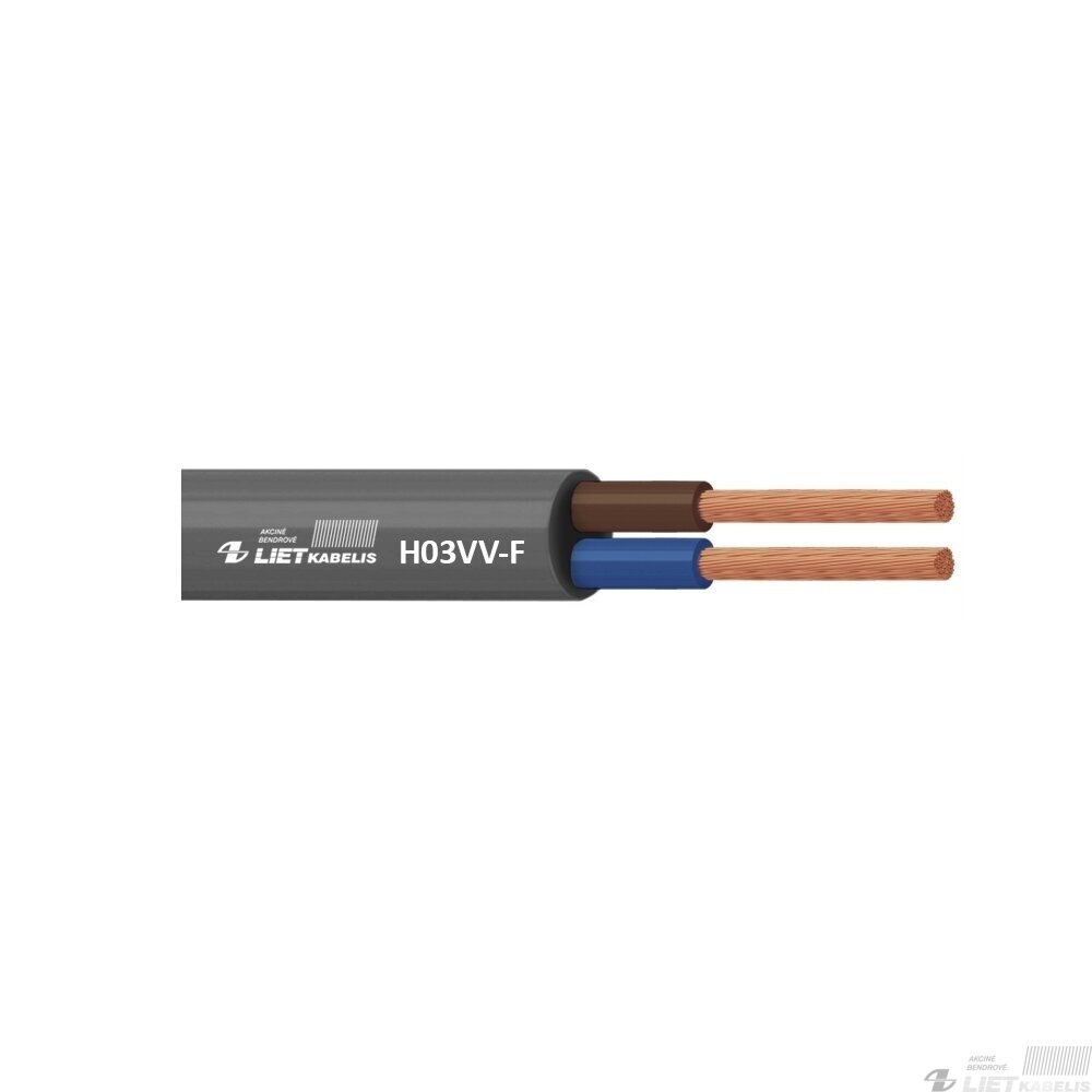 Elektros instaliacijos kabelis, lankstus, apvalus H03VV-F 4G0,75mm², Lietkabelis Elektros instaliacijos kabelis, lankstus, apvalus H03VV-F 4G0,75mm², Lietkabelis
