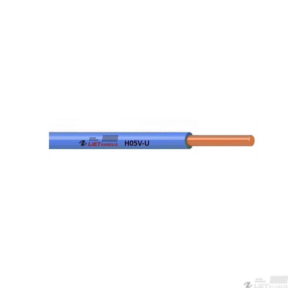 Instaliacinis viengyslis monolitinis kabelis H05V-U 0,5 mm², Lietkabelis