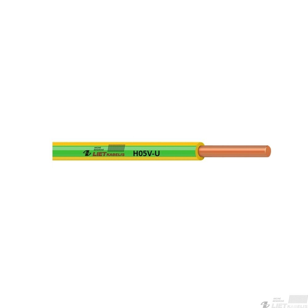 Instaliacinis viengyslis monolitinis laidas H05V-U 0,75 mm², Lietkabelis
