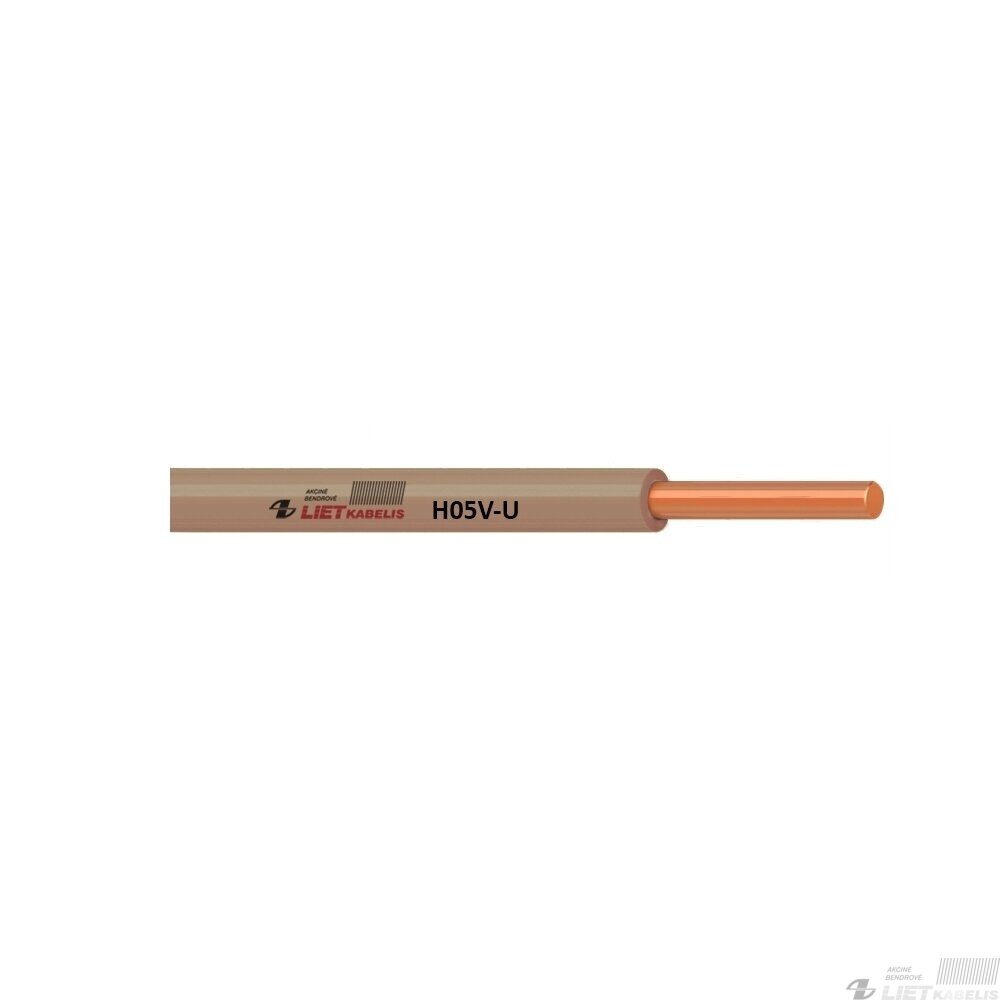Instaliacinis viengyslis monolitinis laidas H05V-U 1,0mm², Lietkabelis