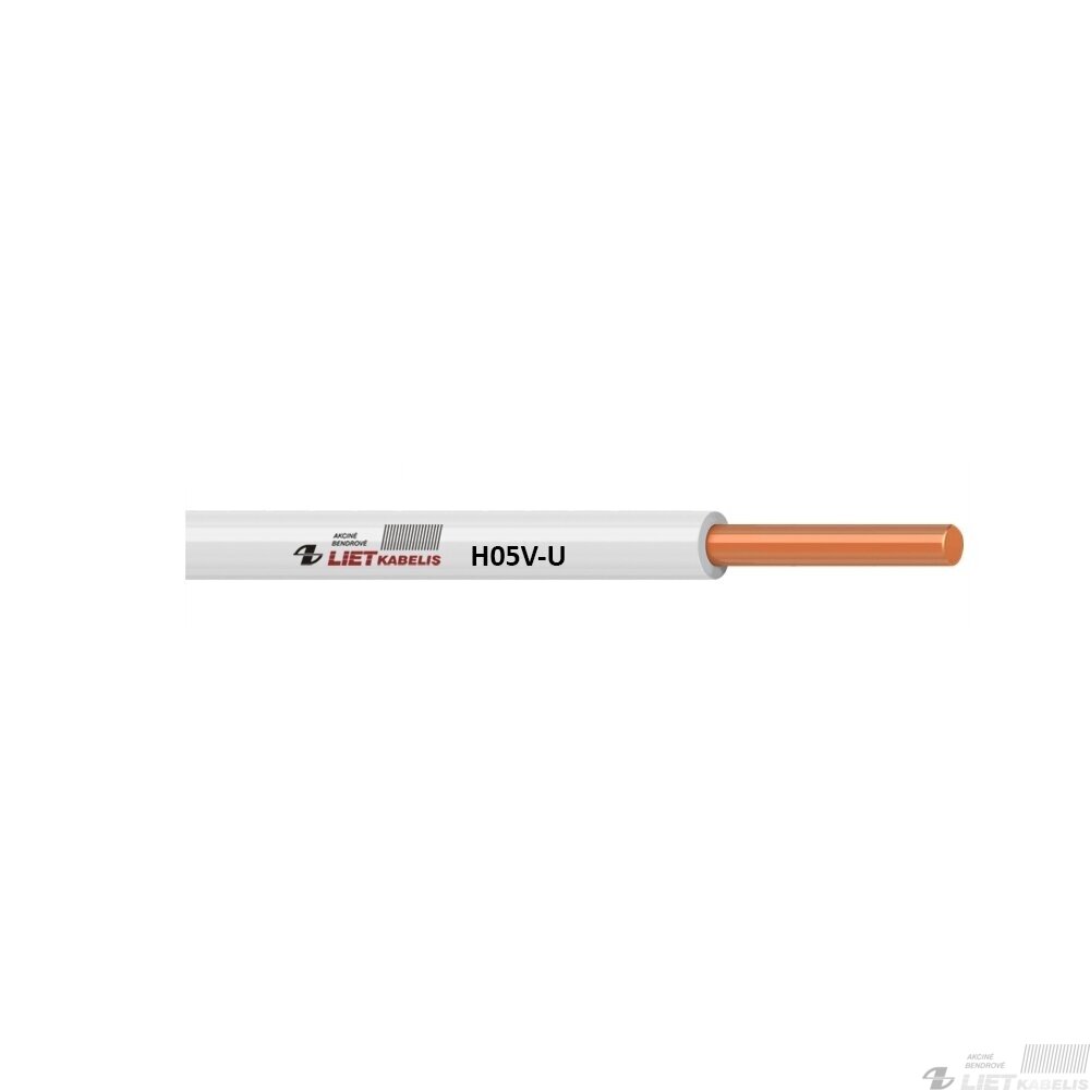 Instaliacinis viengyslis monolitinis laidas H05V-U 1,0 mm², Lietkabelis