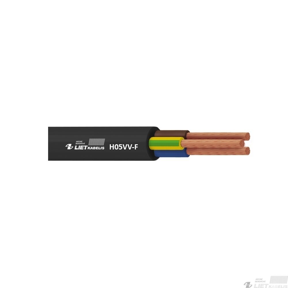 Elektros instaliacijos kabelis, lankstus, apvalus H05VV-F 4G1,0 mm², Lietkabelis Elektros instaliacijos kabelis, lankstus, apvalus H05VV-F 4G1,0 mm², Lietkabelis