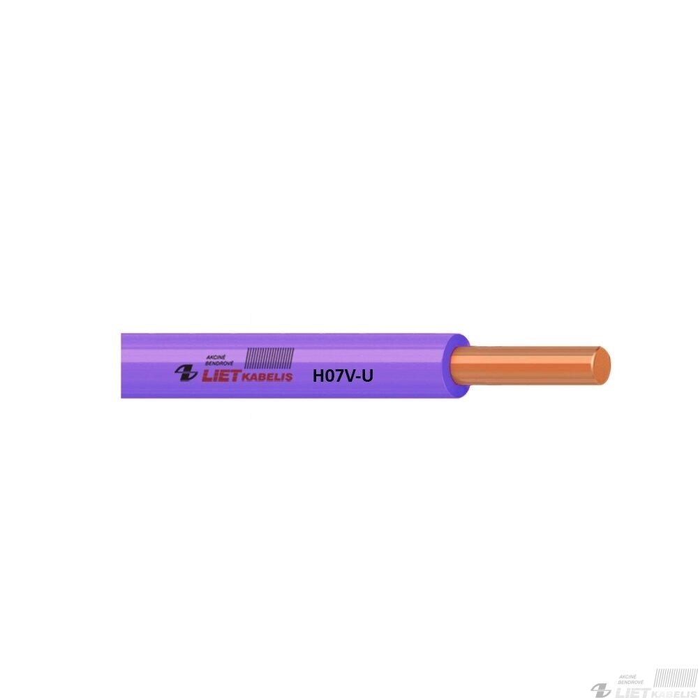 Instaliacinis viengyslis monolitinis laidas H07V-U 1,5 mm², Lietkabelis
