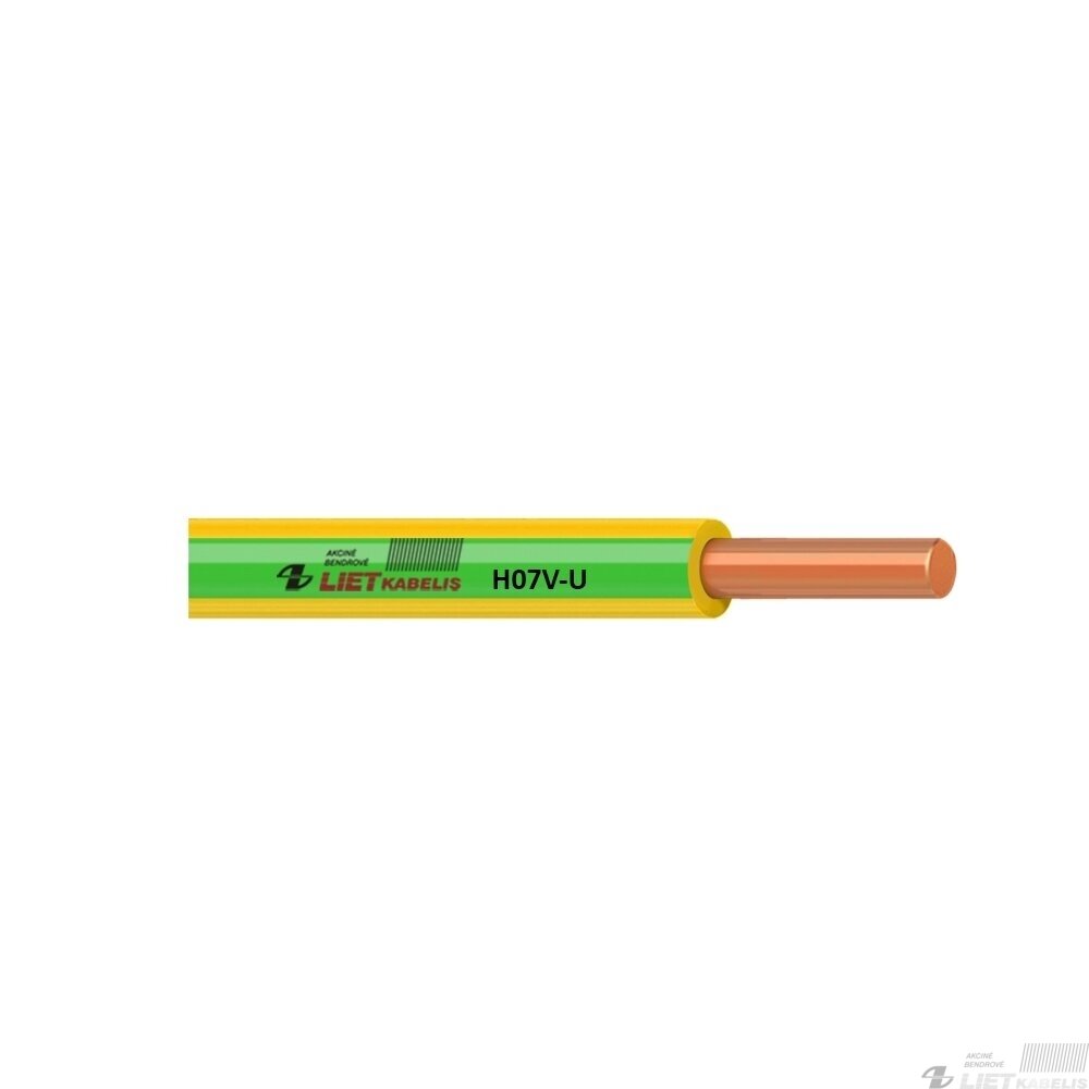 Instaliacinis viengyslis monolitinis laidas H07V-U 4,0mm² Lietkabelis