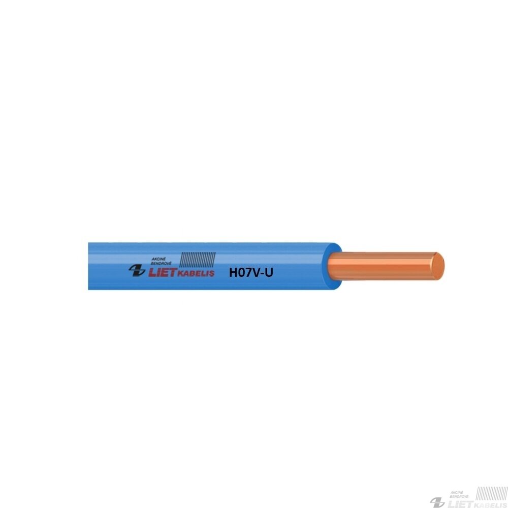 Instaliacinis viengyslis monolitinis laidas H07V-U 4,0mm² Lietkabelis