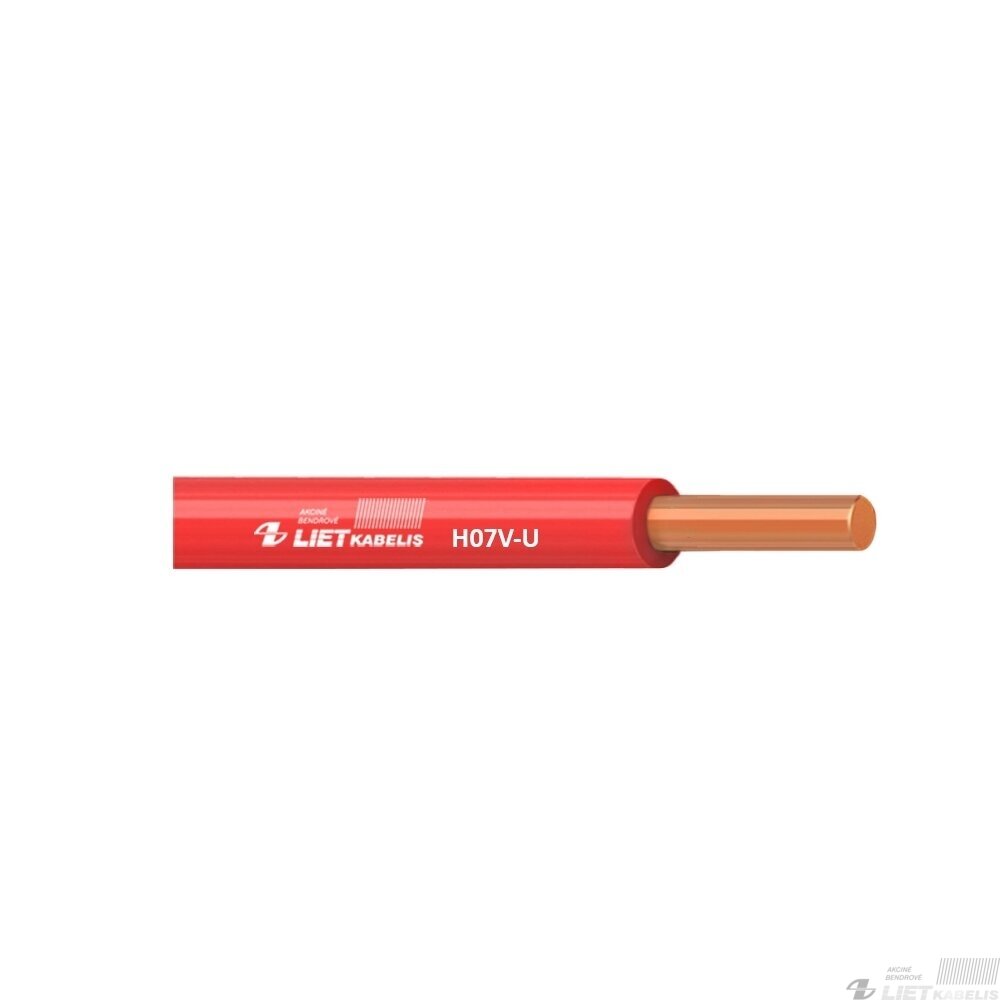 Instaliacinis viengyslis monolitinis laidas H07V-U 6,0mm² Lietkabelis