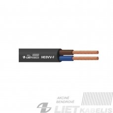 Elektros instaliacijos kabelis, lankstus, apvalus H03VV-F 2x0,5 mm² Lietkabelis