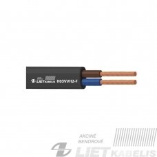 Elektros instaliacijos kabelis, lankstus, plokščias H03VVH2-F 2x0,5mm²  (1 m)