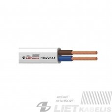 Elektros instaliacijos kabelis, lankstus, plokščias H03VVH2-F 2x0,5mm² (1 m)