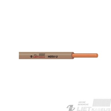 Instaliacinis viengyslis monolitinis laidas H05V-U 1,0mm², Lietkabelis