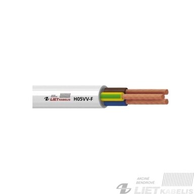 Elektros instaliacijos kabelis, lankstus, apvalus H05VV-F 2x2,5mm², Lietkabelis