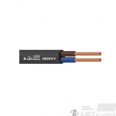 Elektros instaliacijos kabelis, lankstus, apvalus H03VV-F 3x0,75mm² Lietkabelis Elektros instaliacijos kabelis, lankstus, apvalus H03VV-F 3x0,75mm² Lietkabelis