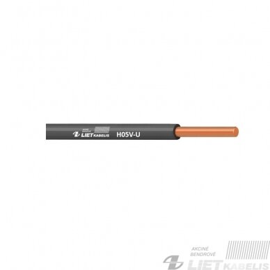 Instaliacinis viengyslis monolitinis kabelis H05V-U 0,5 mm², Lietkabelis Instaliacinis viengyslis monolitinis kabelis H05V-U 0,5 mm², Lietkabelis