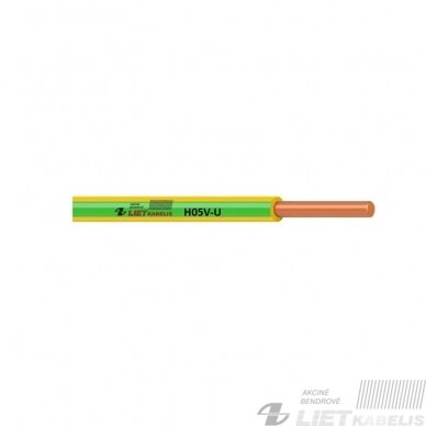 Instaliacinis viengyslis monolitinis kabelis H05V-U 0,5mm² Lietkabelis Instaliacinis viengyslis monolitinis kabelis H05V-U 0,5mm² Lietkabelis