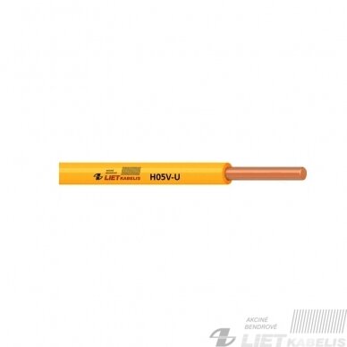 Instaliacinis viengyslis monolitinis laidas H05V-U 1,0 mm², Lietkabelis Instaliacinis viengyslis monolitinis laidas H05V-U 1,0 mm², Lietkabelis