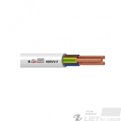 Elektros instaliacijos kabelis, lankstus, apvalus  H05VV-F 3G1,0 mm², Lietkabelis