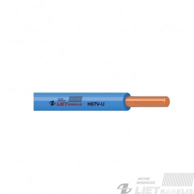 Instaliacinis viengyslis monolitinis laidas H07V-U 6,0mm² Lietkabelis Instaliacinis viengyslis monolitinis laidas H07V-U 6,0mm² Lietkabelis