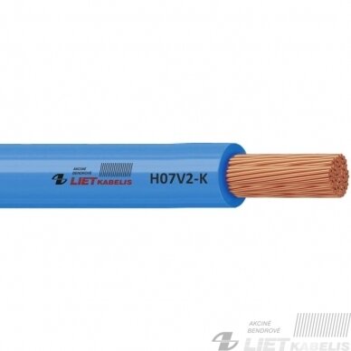 Lankstus viengyslis daugiavielis laidas H07V2-K 25,0mm² Lietkabelis Lankstus viengyslis daugiavielis laidas H07V2-K 25,0mm² Lietkabelis