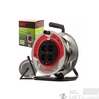 Ilgintuvas su rite metalinis  BX-751, 4 vietų, 3x2,5mm², IP44, 25 m, BOXER