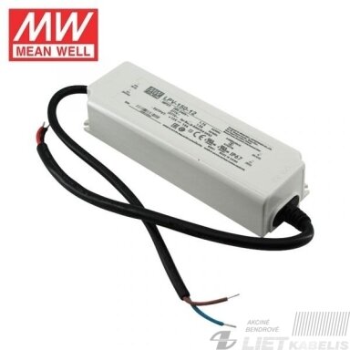 Impulsinis maitinimo šaltinis LED 12V, 150W, 10A, IP67, MEAN WELL