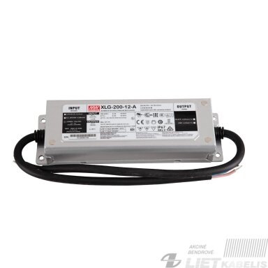 Impulsinis maitinimo šaltinis LED 12V, 16A ,reguliuojamas, IP67, MEAN WELL
